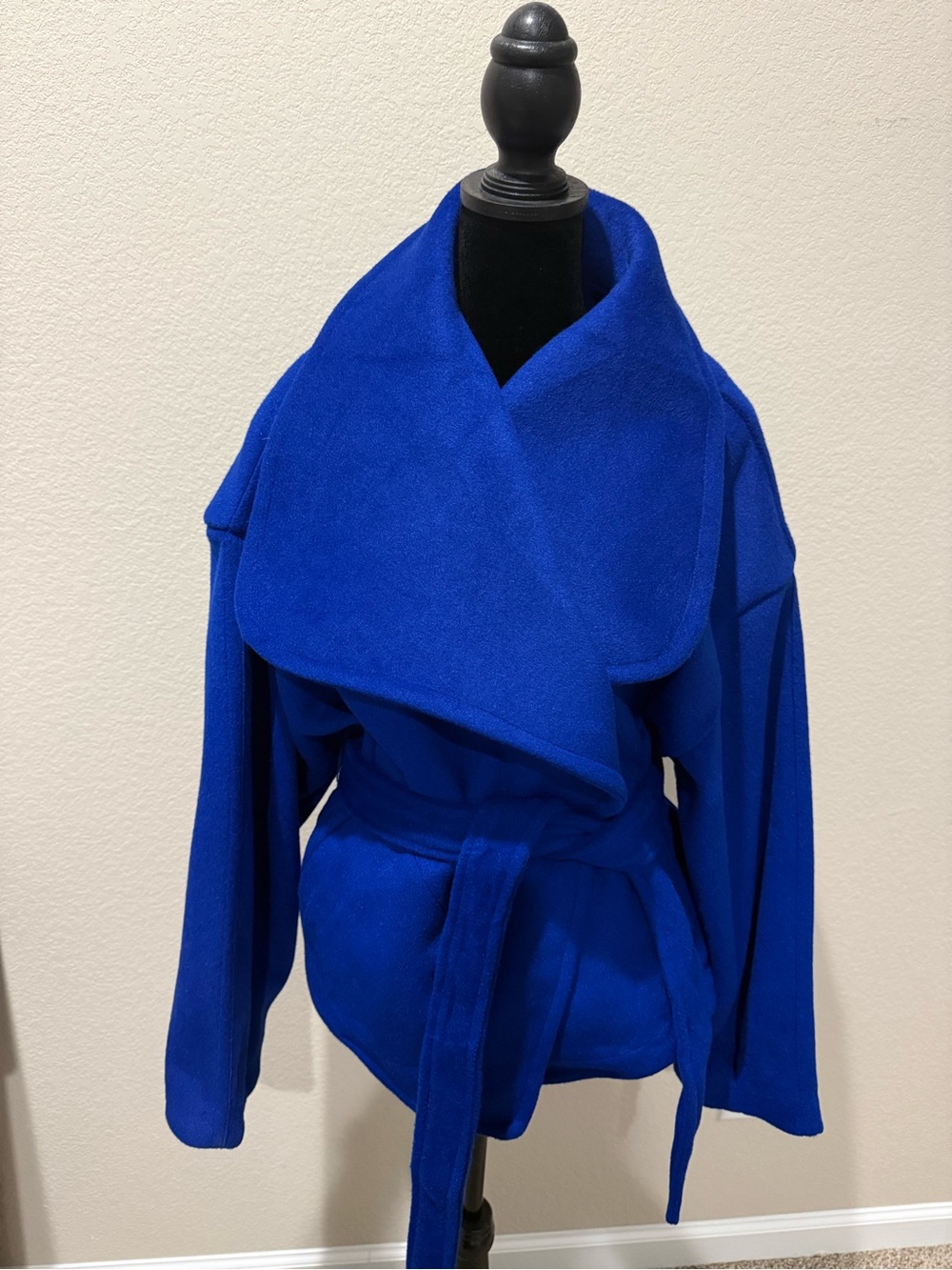 Free People Cobalt Blue Wrap Belted Trench Coat
